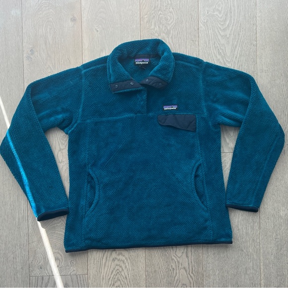 Patagonia Womens Size M Los Gatos Snap-T Pullover Jacket Peacock Blue Teal - Picture 1 of 5